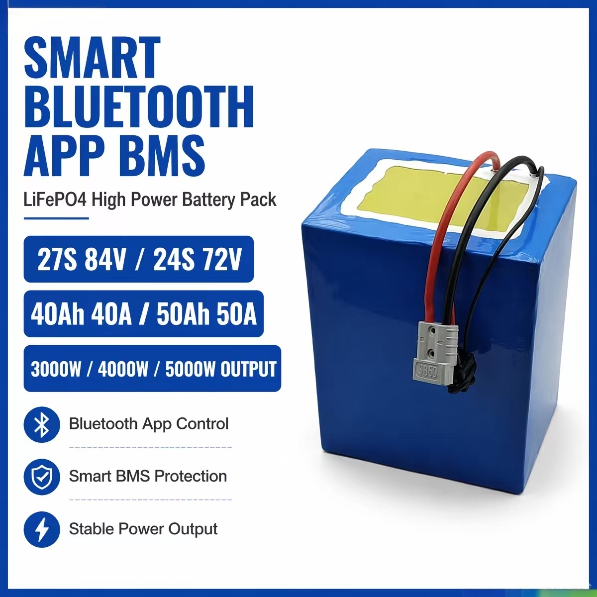 بطارية ليثيوم LiFePo4 27S 84V  - مراجعة 84V 50A Smart Bms Bluetooth وسعره