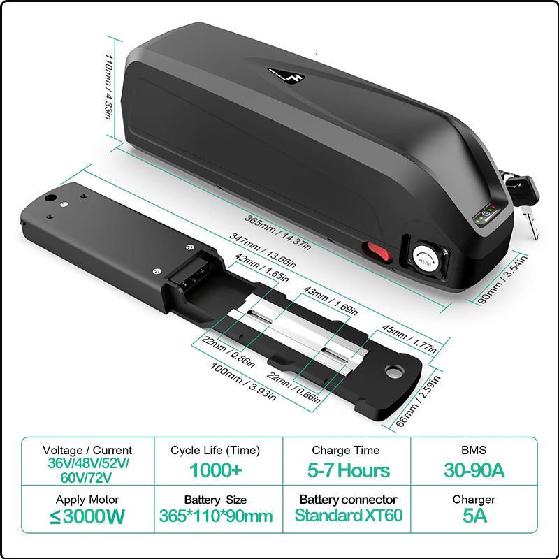 بطارية دراجة كهربائية 48 فولت  - مراجعة 60V 50Ah Electric Scooter Battery وسعره