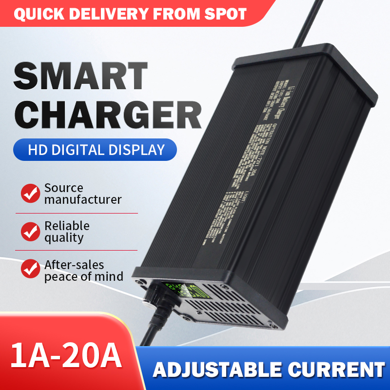 72 فولت شاحن بطارية ليثيوم قاب - مراجعة 72V 15A Fast Charger وسعره