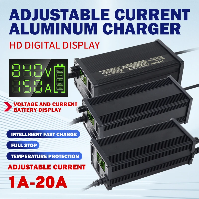 72 فولت شاحن بطارية ليثيوم قاب - مراجعة 72V 15A Fast Charger وسعره