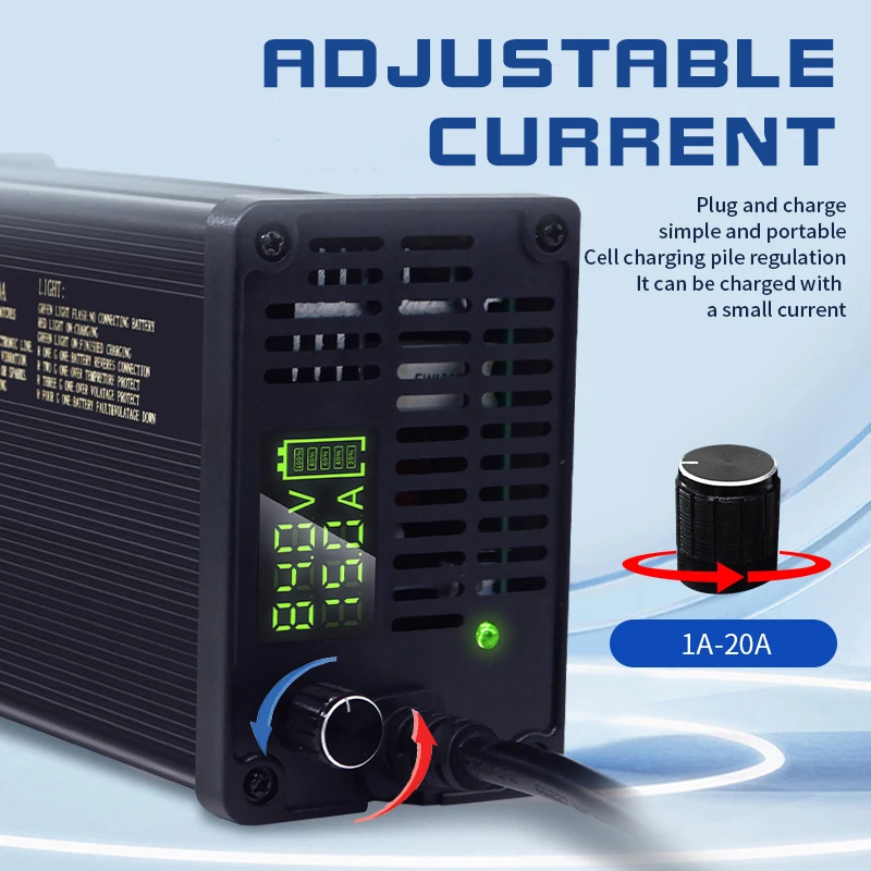 72 فولت شاحن بطارية ليثيوم قاب - مراجعة 72V 15A Fast Charger وسعره